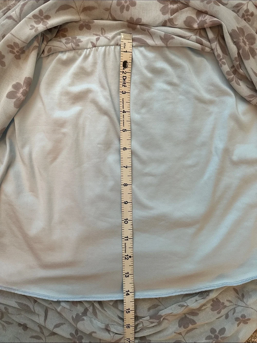 NWOT- Cottagecore Light Blue & Brown Floral Asymmetrical Midi Skirt- Size XL
